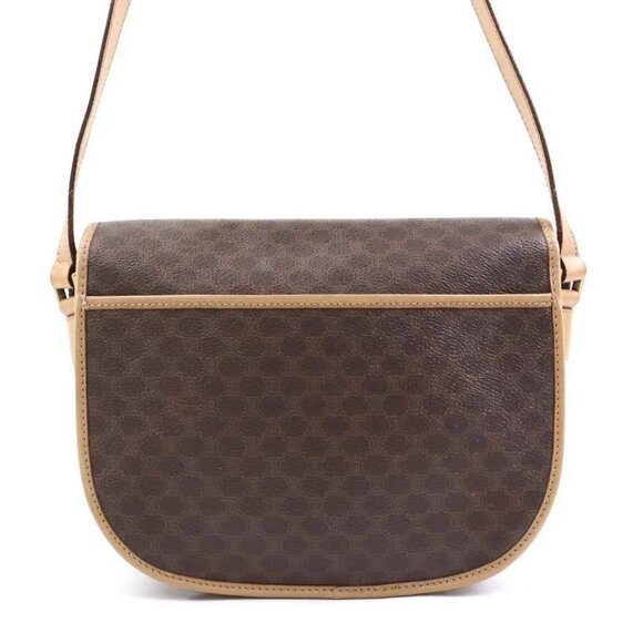 Auth CELINE Macadam Shoulder Bag Brown PVC/Leather/Goldtone - Picture 2 of 14